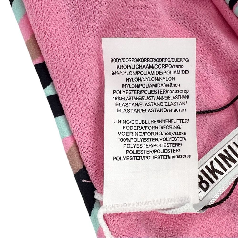The Bikini Lab Pink Zebra Multi Scoop Cheeky Bikini Bottoms Ring Detail Small - Picture 7 of 7